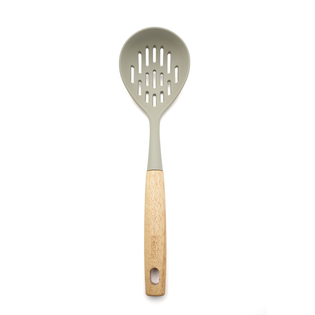 Beram 4-Piece Silicone Kitchen Utensil Set with Natural Wooden Handles Heat Resistant, BPA Free, Non Stick Safe Cooking Tools Beige Colour