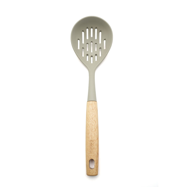 Beram 4-Piece Silicone Kitchen Utensil Set with Natural Wooden Handles Heat Resistant, BPA Free, Non Stick Safe Cooking Tools Beige Colour
