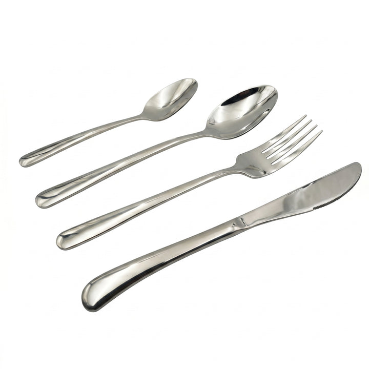BERAM Stainless Edge Cutlery Set, Elegant Silver Non Slip Handles, 18/10 Grade Kitchen Utensils Set, Tableware Set for Home, Restaurants and More