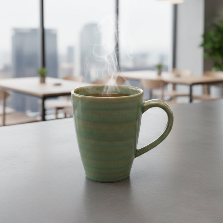 RAK Ceramic Coffee Mug Green  260ml Tea & Coffee Cups with Handle  Durable Glazed Cups for Home Office Café & Gift