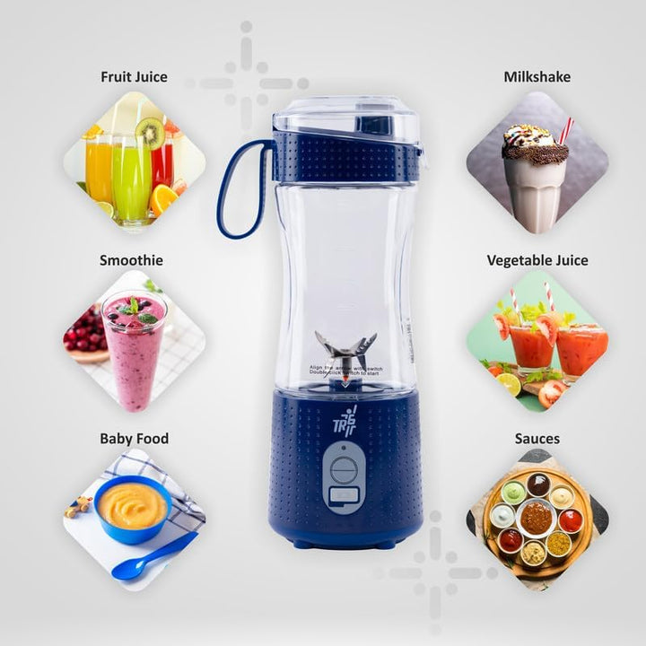 TR6 Blendmate Comfort Portable Blender for Smoothies, Protein Shakes & Ice Crushing – 380ML Capacity, Tritan Material, 4000mAh Battery, USB-C Port, and Sipper Lid
