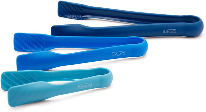 BERAM Plastic Kitchen Tongs Set of 3 Food Serving and BBQ Tongs for Bread Salad Fruit Buffet and Grilling Durable BPA Free Reusable Utility Tongs for Home Party and Daily Use