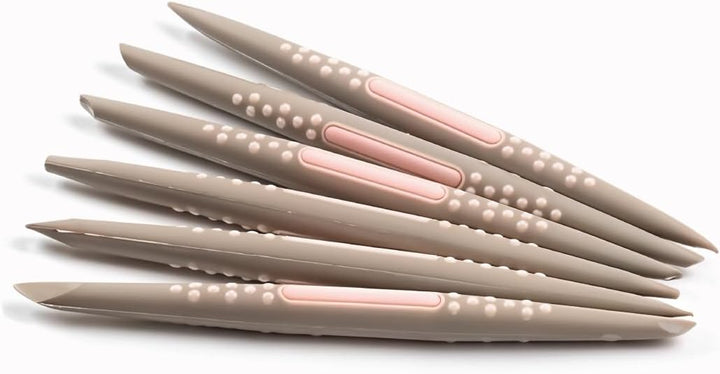 BERAM Fondant Tool Kit 6 Piece Cake Decorating Tools Set Engraving Pens & Needles Food-Grade Plastic Shaping & Molding Tools for DIY Cake Design Fondant & Sugar Craft Detailing Baking Accessories