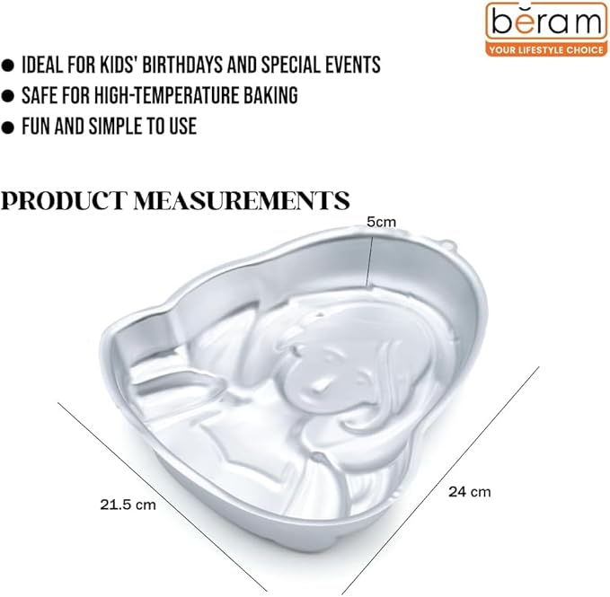 BERAM Non Stick Food Grade Aluminium Alloy Cake Mould Creative Shape Baking Pan for Birthday Party Christmas Kids Home Bakers Baking Lovers Decorating Essentials Baking Tools Kitchen Accessories Oven Safe Durable