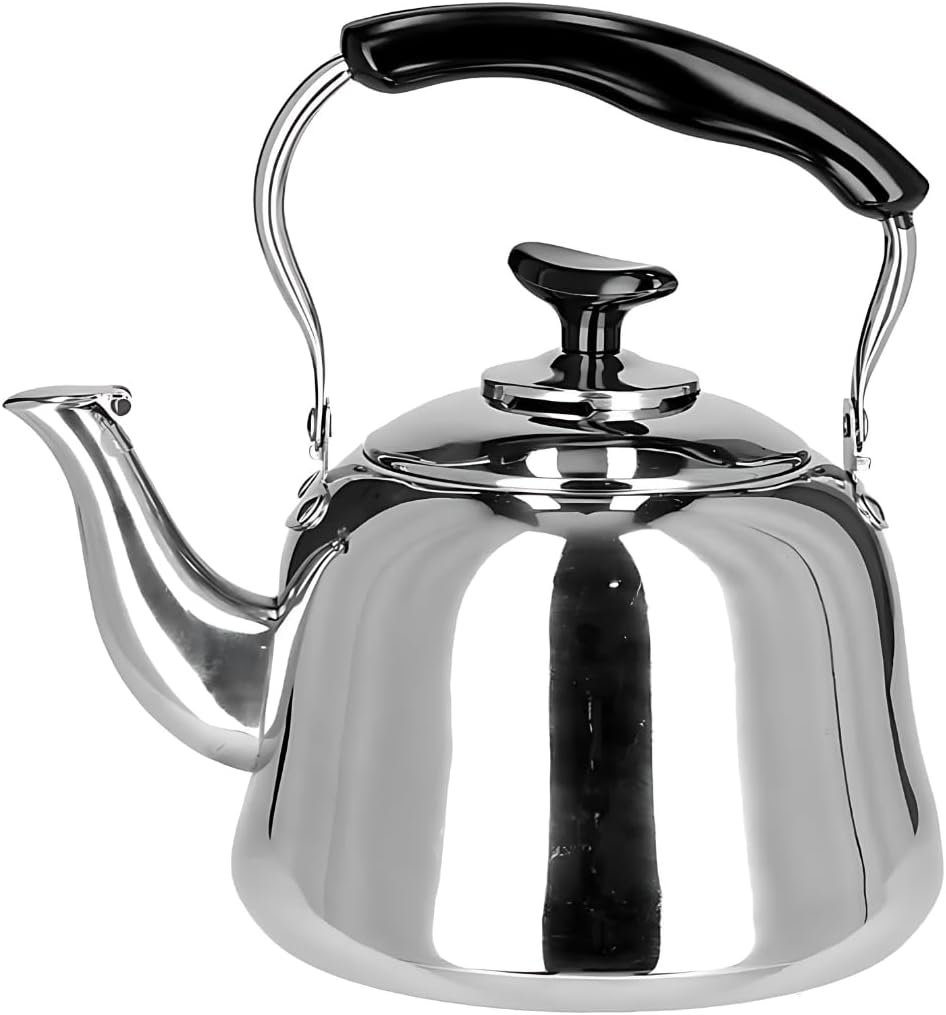Beram MILANO Stainless Steel Tea Kettle with Infuser Whistling Teapot 2 Liters Stovetop Safe Whistling Heat and Cold Resistant Tea Strainers Dishwasher Safe