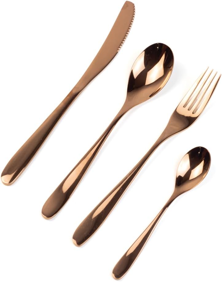 BERAM Table Trend Cutlery Set Elegant 18/10 Stainless Steel Flatware with PVD Copper Finish, Premium Tableware for Home, Restaurants