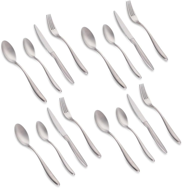 BERAM Silver Shine Steel Cutlery Set, Stainless Steel Flatware Set, 18/10 Grade, Kitchen Utensils Set, Tableware Set For Home, Restaurants, Hotels and More