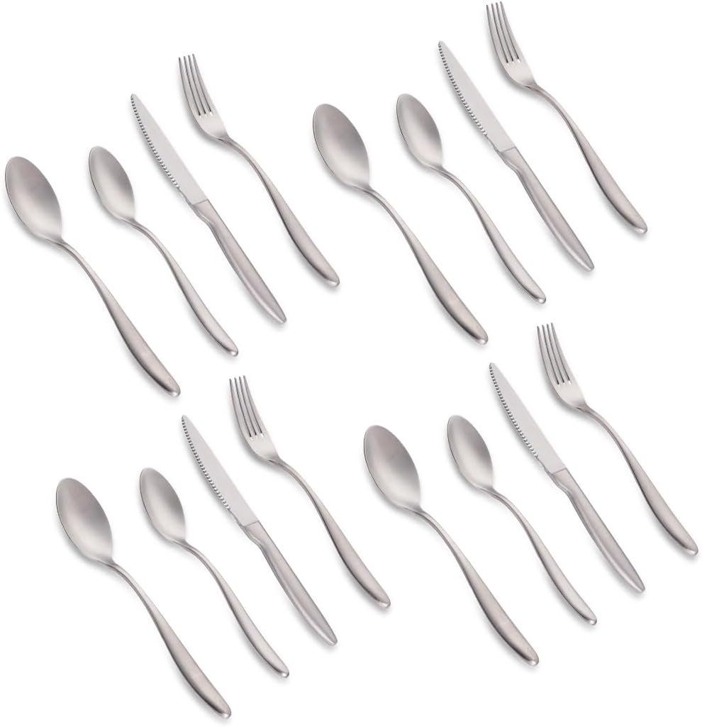 BERAM Silver Shine Steel Cutlery Set, Stainless Steel Flatware Set, 18/10 Grade, Kitchen Utensils Set, Tableware Set For Home, Restaurants, Hotels and More