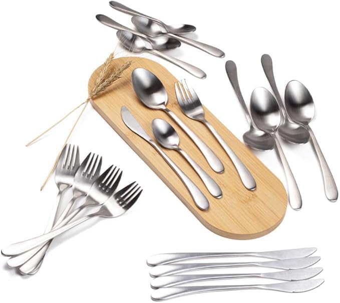 BERAM Elegant Silverware Cutlery Set, Elegant Stainless Steel, 18/10 Grade Kitchen Utensils Set, Tableware Set for Home, Restaurants