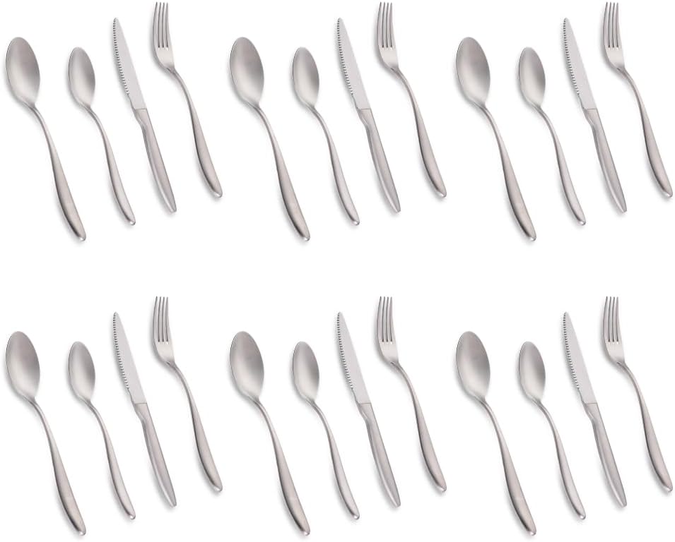 BERAM Silver Shine Steel Cutlery Set, Stainless Steel Flatware Set, 18/10 Grade, Kitchen Utensils Set, Tableware Set For Home, Restaurants, Hotels and More