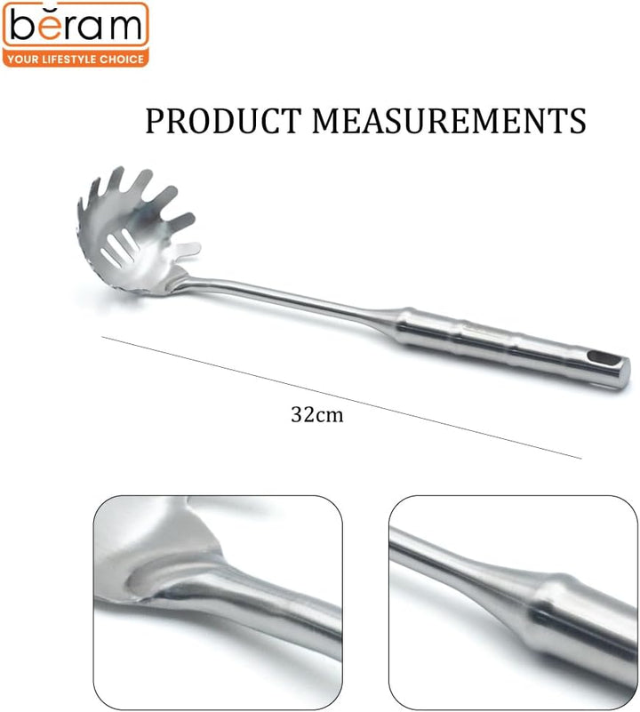 Stainless Steel Bamboo Pasta Server