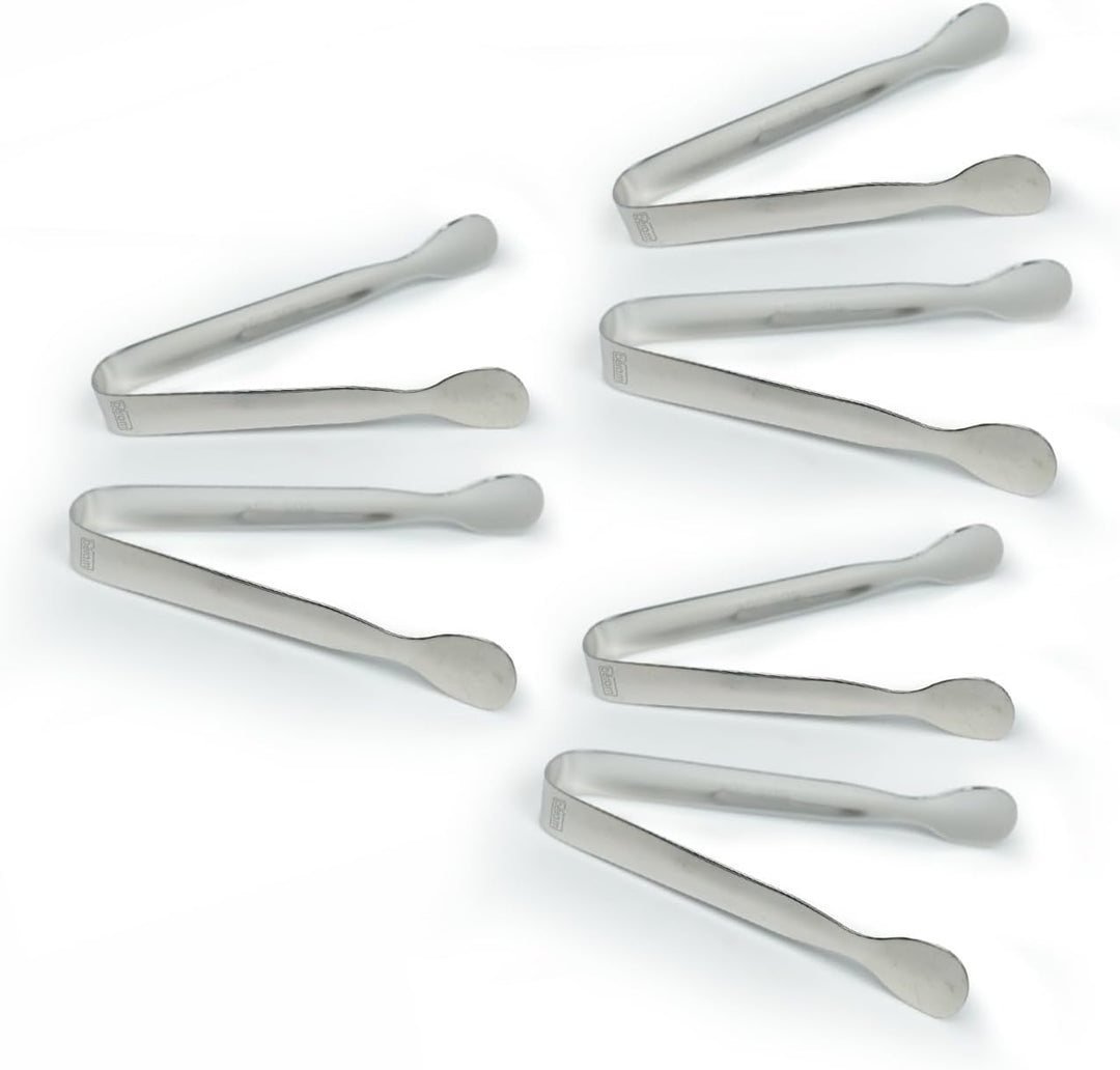 Beram Sugar Tong – Stainless Steel Mini Tongs for Sugar Cubes Ice Snacks & Tea Parties – Durable Rust-Resistant Oval Design