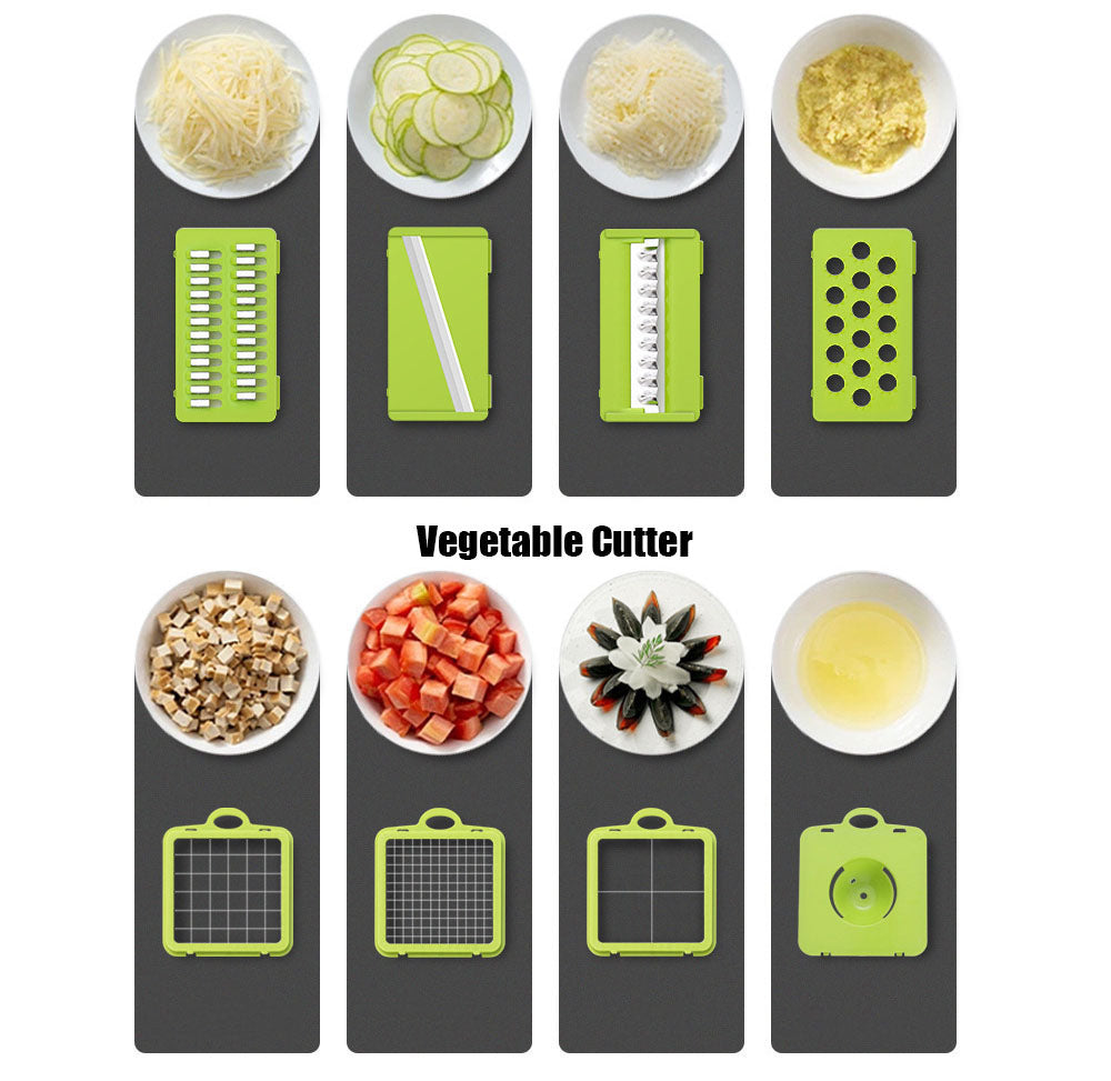 BERAM 12 in 1 Multifunctional Vegetable Cutter & Slicer Mandoline Vegetable Chopper Onion & Potato Cutter Salad Maker & Food Processor for Home Kitchen