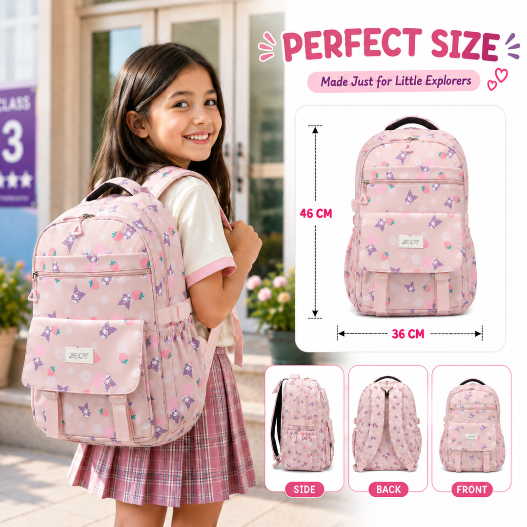 Berry Pop School Bag, Lightweight Backpack with Multiple Compartments, Front Utility Pocket, Side Bottle Pockets & Adjustable Padded Shoulder Straps
