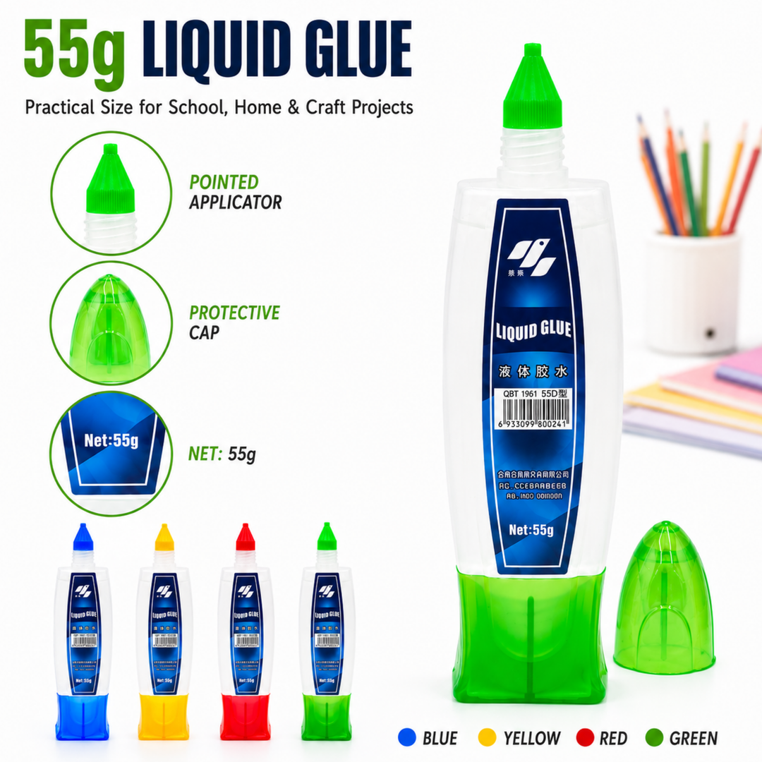Tip Top Clear Liquid Glue, Multipurpose Adhesive for School, Office, Stationery, Art and Craft Projects, Paper Glue for Classroom Activities, Creative Work and Everyday Use