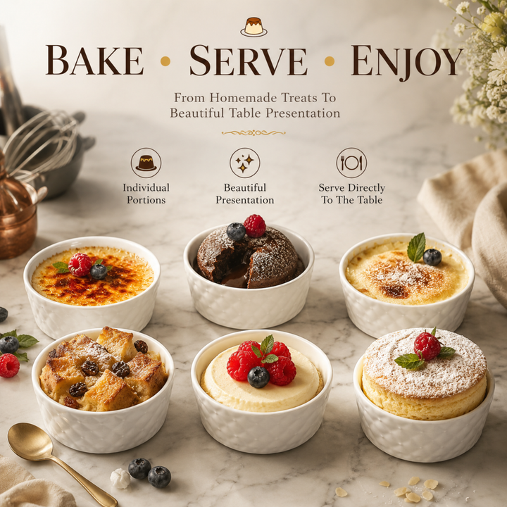 Ceramic Mini Bowl Set 6 Pieces White Microwave & Dishwasher Safe Heat Resistant Ceramic Bowls for Soup Snacks Desserts Dips Ice Cream Serving and Everyday Kitchen Use