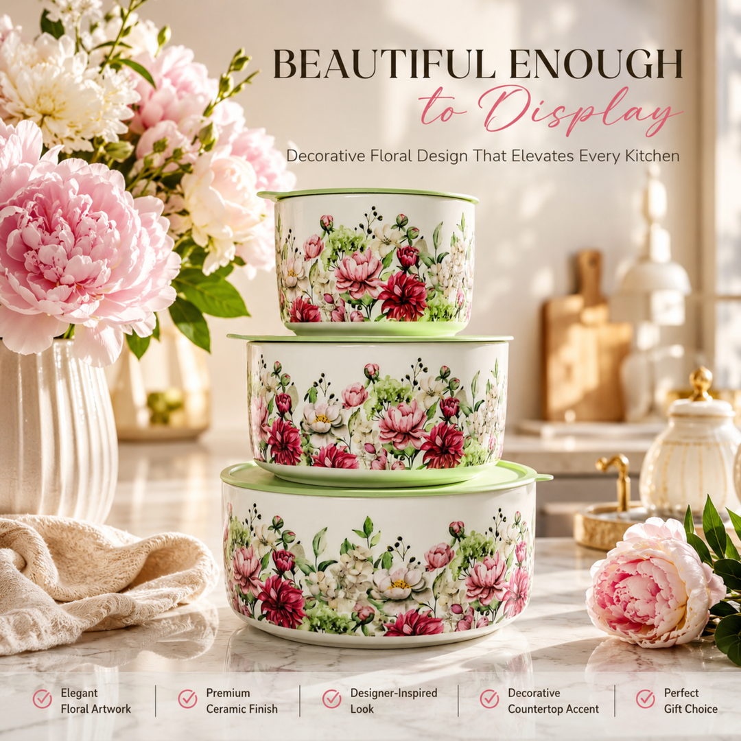 Ceramic Bowl Set Premium Porcelain Storage and Serving Bowls Microwave and Dishwasher Safe Soup Rice Snack Cereal Meal Prep Bowls Modern Kitchen Food Container Set