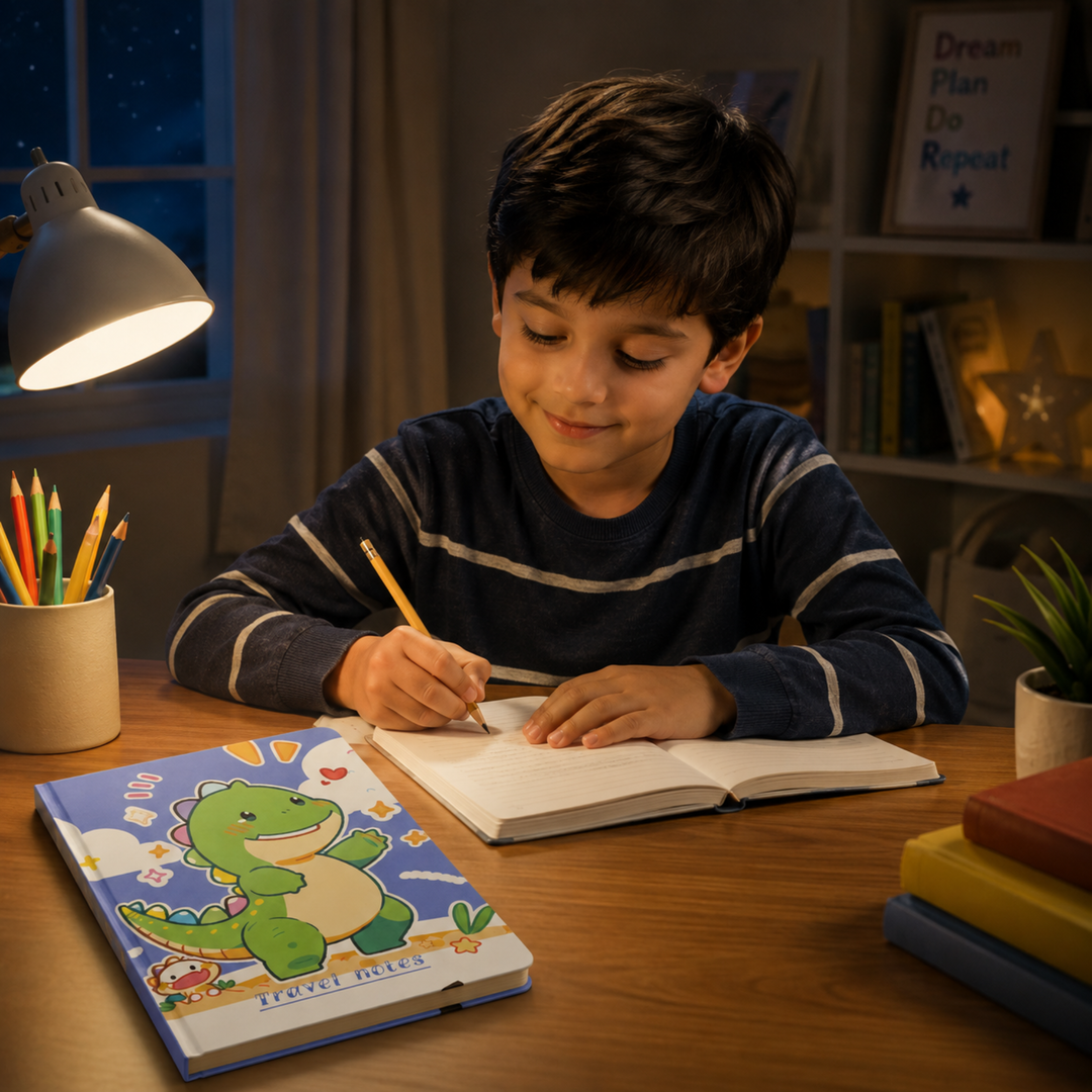 Dinosaur Diary for Students, Cute Dinosaur Notebook for Boys and Girls, Colorful Cartoon Ruled Journal for Writing, Drawing, School Notes, Travel & Everyday Use