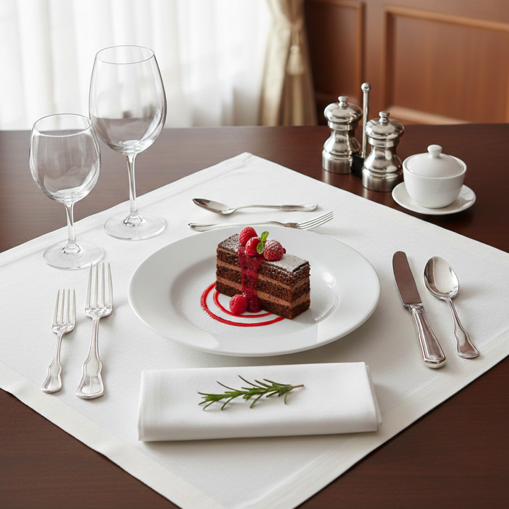 Luminarc White 4 PCS Ceramic Dinner Set  Soup Plate 22cm Dinner Plate 24cm Dessert Plate 19cm Bowl 9.5cm Tableware Set for Home & Restaurant