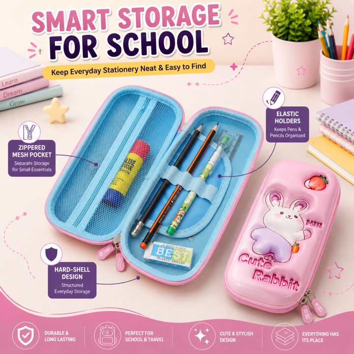 Pencil Case Large Capacity Durable Zipper Pencil Pouch Portable Stationery Organizer Multi-Purpose Pen Holder Bag for School Office Travel