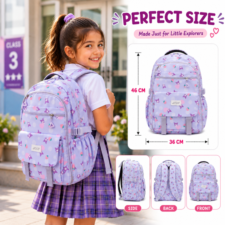 Berry Pop School Bag, Lightweight Backpack with Multiple Compartments, Front Utility Pocket, Side Bottle Pockets & Adjustable Padded Shoulder Straps