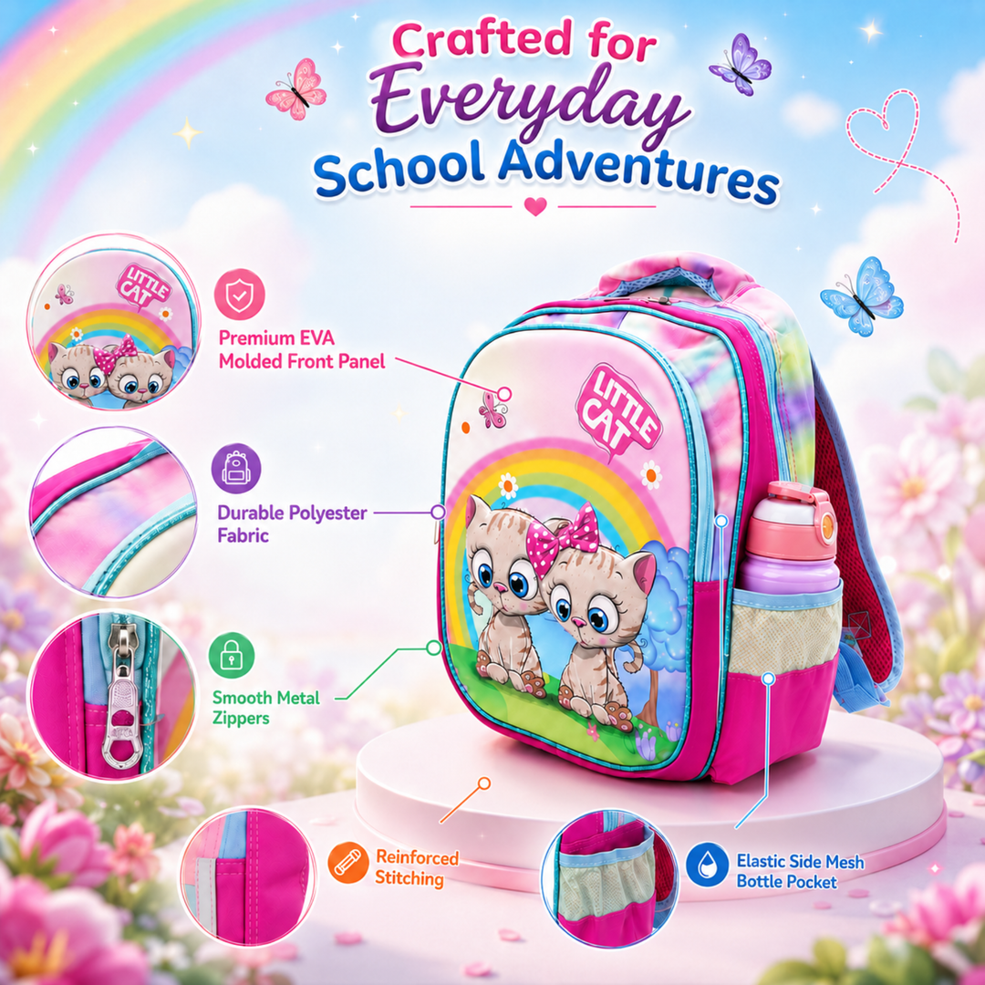 14 Inch School Backpack with Spacious Compartments | Lightweight Durable Water-Resistant Bag | Ergonomic Shoulder Straps, Multi-Pocket Storage for Daily Use, Travel & Office
