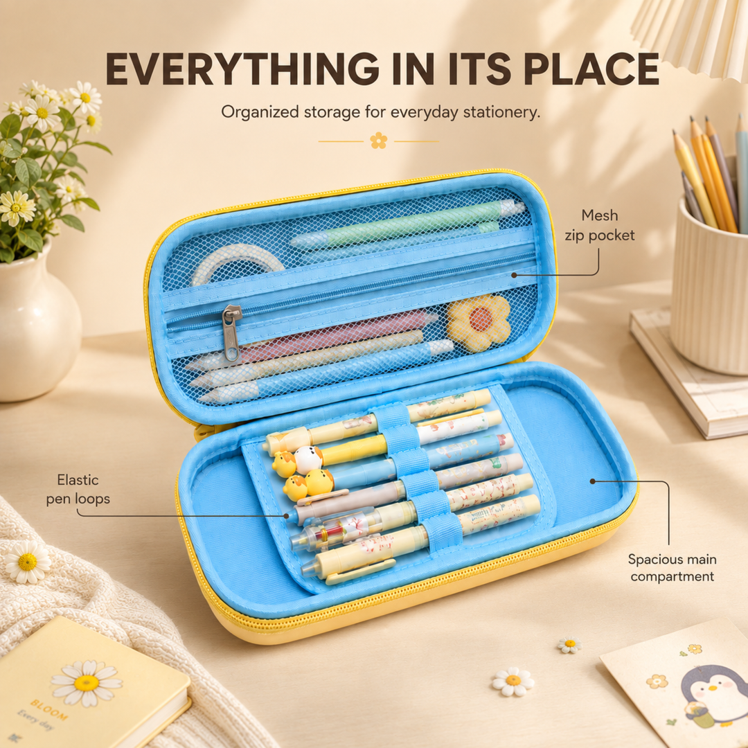 Pencil Case Large Capacity Durable Zipper Pencil Pouch Portable Stationery Organizer Multi-Purpose Pen Holder Bag for School Office Travel