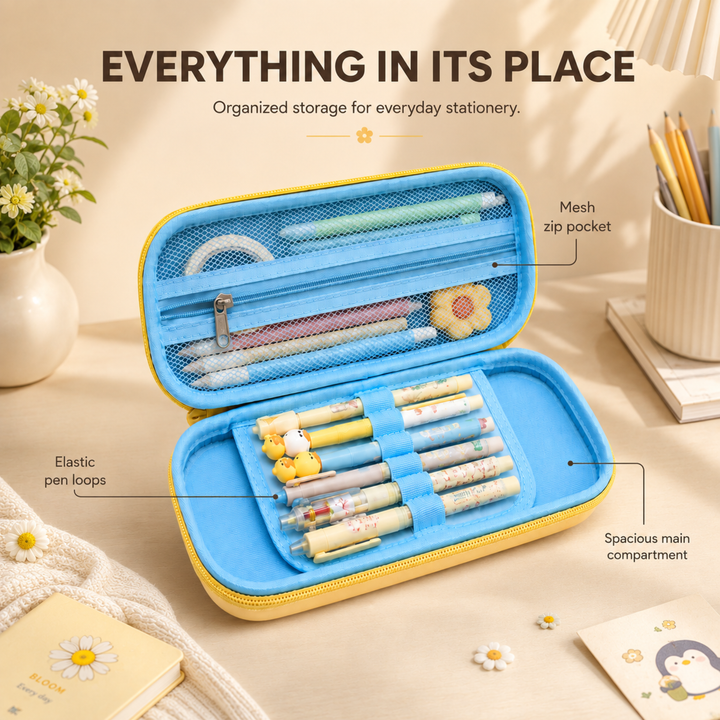 Pencil Case Large Capacity Durable Zipper Pencil Pouch Portable Stationery Organizer Multi-Purpose Pen Holder Bag for School Office Travel