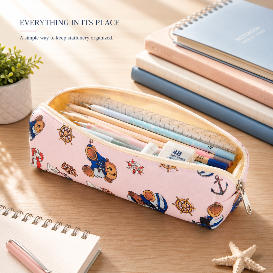 Pencil Pouch, Multipurpose Zipper Pouch for Stationery, Pens, Pencils, School Supplies, Office Essentials and Everyday Organization
