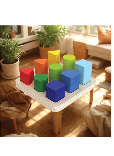 Colorful Wooden Shape Matching Set for Toddlers  Early Learning Educational Toy to Boost Motor Skill Development Shape Recognition and Cognitive Skills  Safe Durable and Fun Wooden Puzzle Game