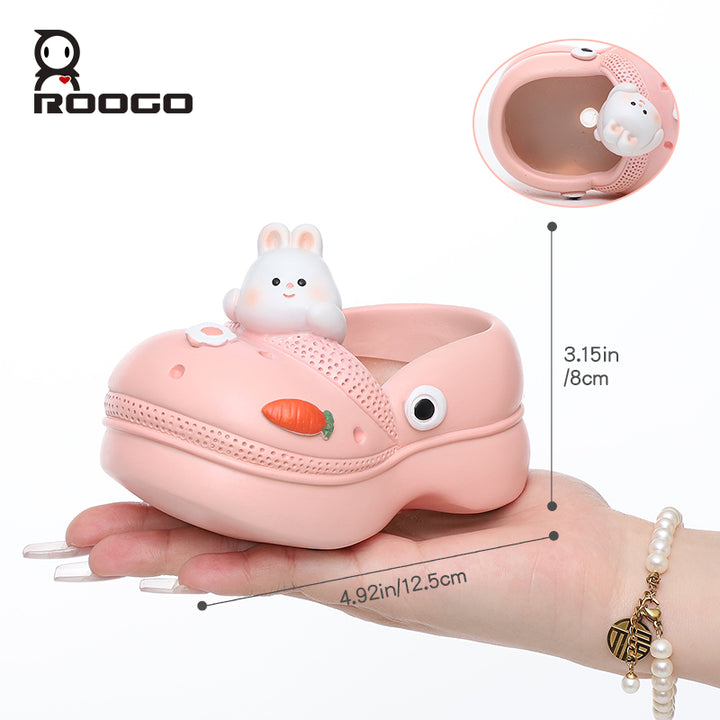 Beram Crocs Shape Animal Flower Pot Set Pink Bunny and Green Panda Polyresin Cute Succulent Planters with Drainage Hole Indoor Outdoor Decorative Flower Pots Home Office Desk Decor Pen Pencil Holder Gift