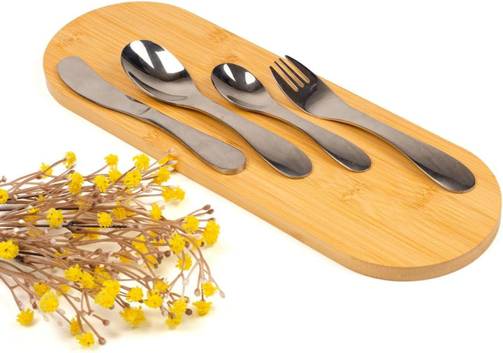 BERAM Tiny Bite Children’s Cutlery Set 18/10 Stainless Steel Flatware with Elegant Handles – Perfect Toddler Tableware