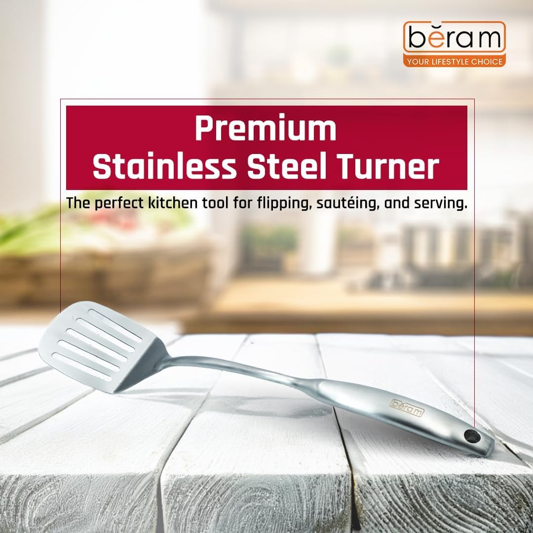 BERAM Elegant Hollow Handles Stainless Steel Cooking Utensils Set 6 Pieces Spatula Turner Rice Scoop Pasta Server Skimmer Soup Ladle Kitchen Tools for Daily Use Daily Use Cookware Set 304