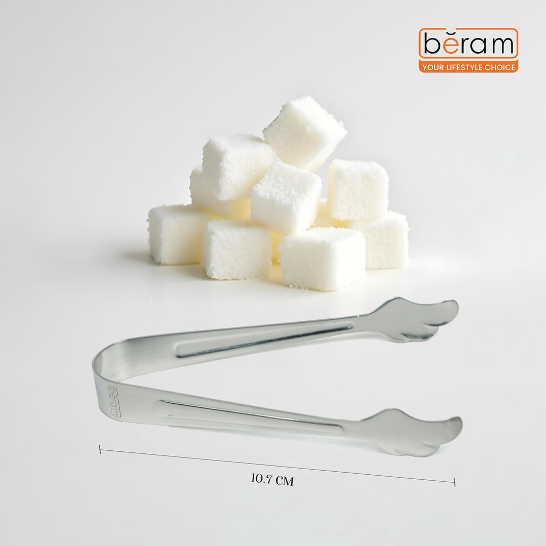 Beram Sugar Tong – Stainless Steel Mini Tongs for Sugar Cubes Ice Snacks & Tea Parties – Durable Rust-Resistant Leaf Design
