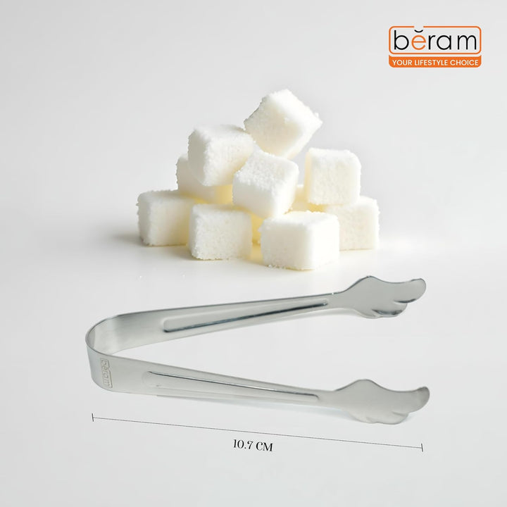 Beram Sugar Tong – Stainless Steel Mini Tongs for Sugar Cubes Ice Snacks & Tea Parties – Durable Rust-Resistant Leaf Design