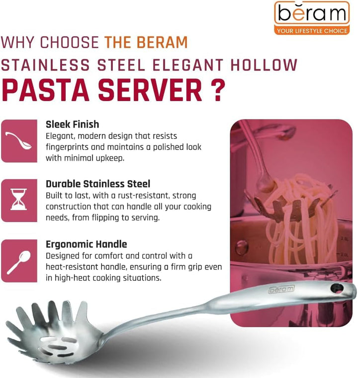 BERAM Elegant Hollow Handles Stainless Steel Cooking Utensils Set 6 Pieces Spatula Turner Rice Scoop Pasta Server Skimmer Soup Ladle Kitchen Tools for Daily Use Daily Use Cookware Set 304
