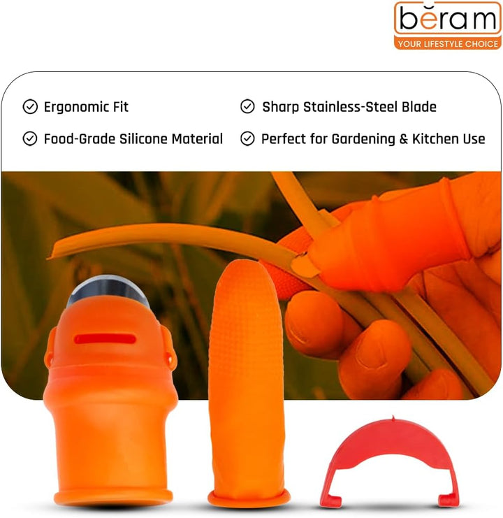 Silicone Thumb Knife Finger Protector Vegetable Harvesting Knife Plant Blade Scissors Cutting Rings Garden Gloves | Beram