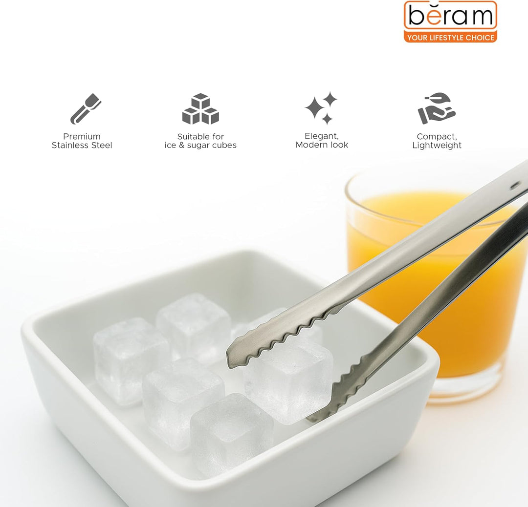 Beram Sugar Tong – Stainless Steel Mini Tongs for Sugar Cubes, Ice, Snacks & Tea Parties – Durable, Rust-Resistant Zig Zag 15