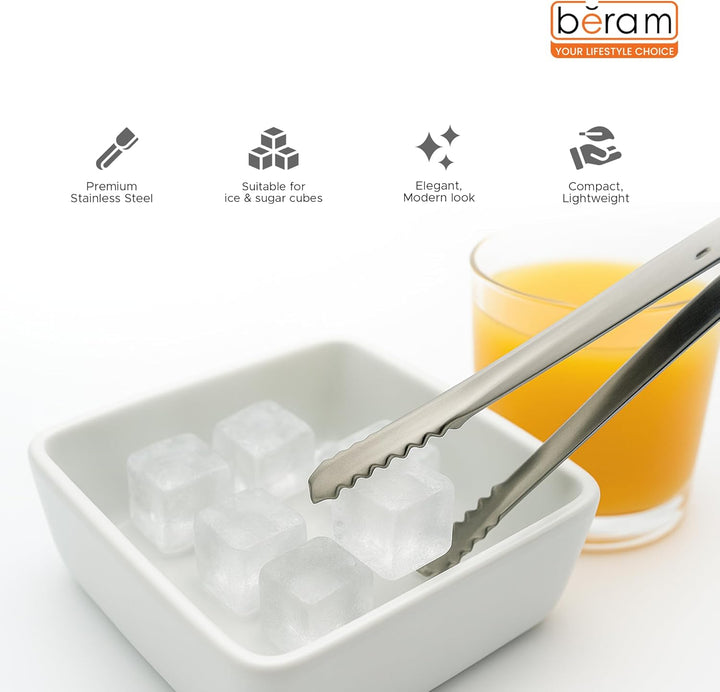 Beram Sugar Tong – Stainless Steel Mini Tongs for Sugar Cubes, Ice, Snacks & Tea Parties – Durable, Rust-Resistant Zig Zag 15