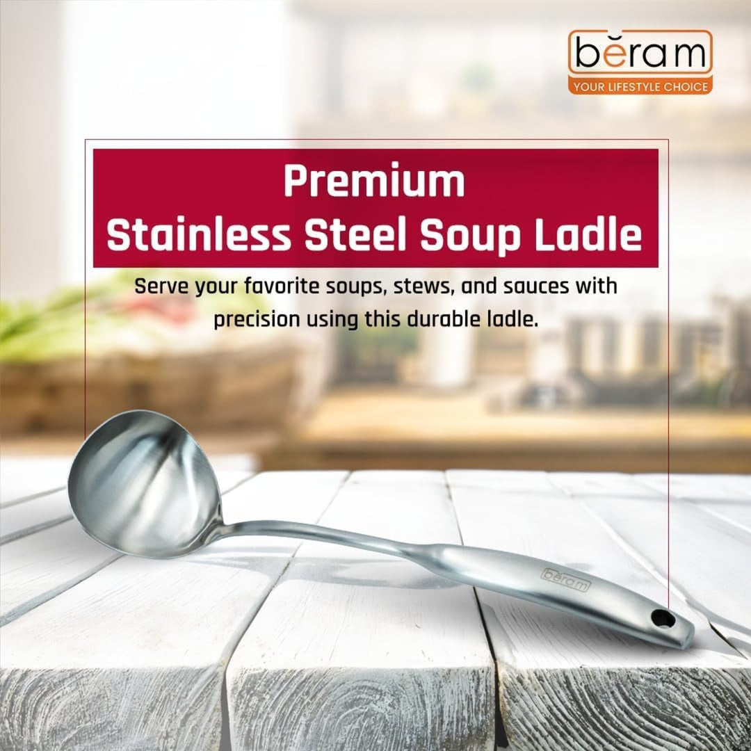 BERAM Elegant Hollow Handles Stainless Steel Cooking Utensils Set 6 Pieces Spatula Turner Rice Scoop Pasta Server Skimmer Soup Ladle Kitchen Tools for Daily Use Daily Use Cookware Set 304