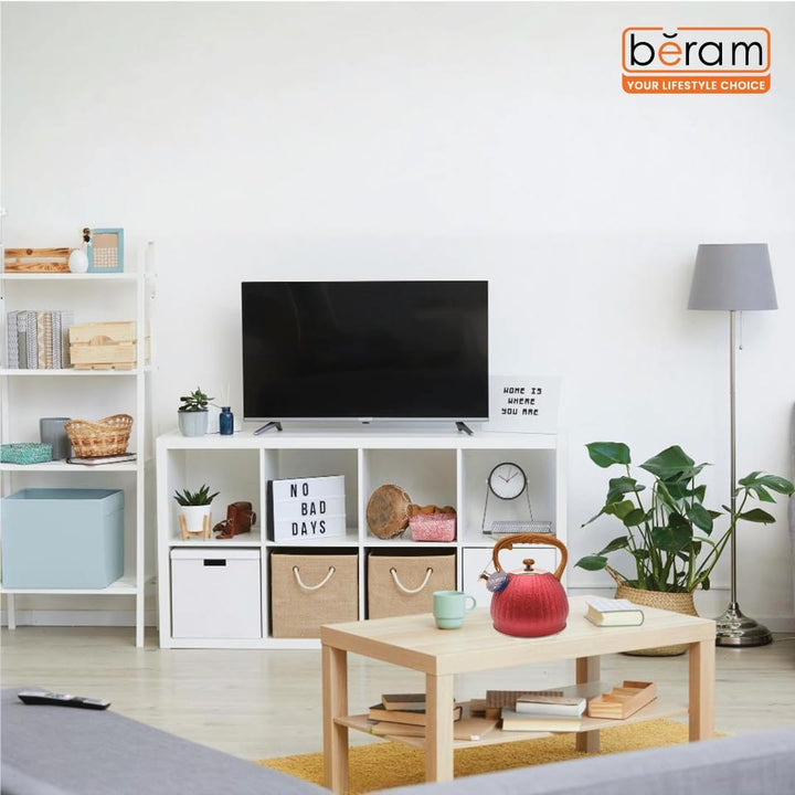 Haus Roland Whistling Kettle, Wooden Handles with Stripes, Stovetop Tea Kettle, Stainless Teapot, 3 Liters, Fast Boiling, Perfect for Homes, Picnics, and Parties