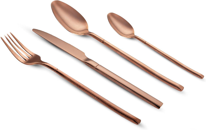 BERAM Copper Craft Cutlery Set 18/10 Stainless Steel Flatware Elegant Copper Finish Tableware for Home, Restaurants & Hotels Premium Dining Utensils for One Setting