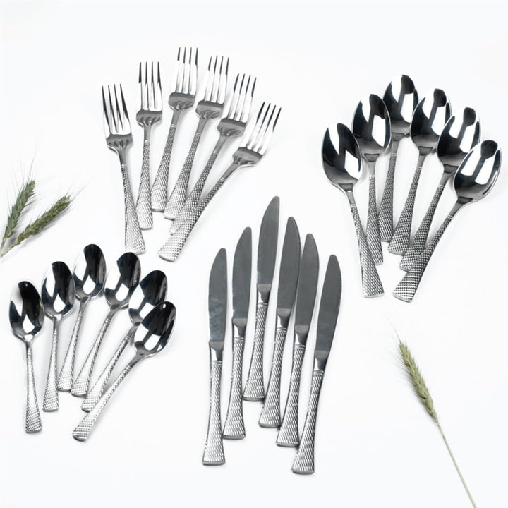 BERAM Sparkling Steel Mermaid Cutlery Set Stainless Steel, Flatware Set,18/10 Grade, Kitchen Utensils Set, Silverware with Engraved HandlesTableware Set For Home, Restaurants, Hotels
