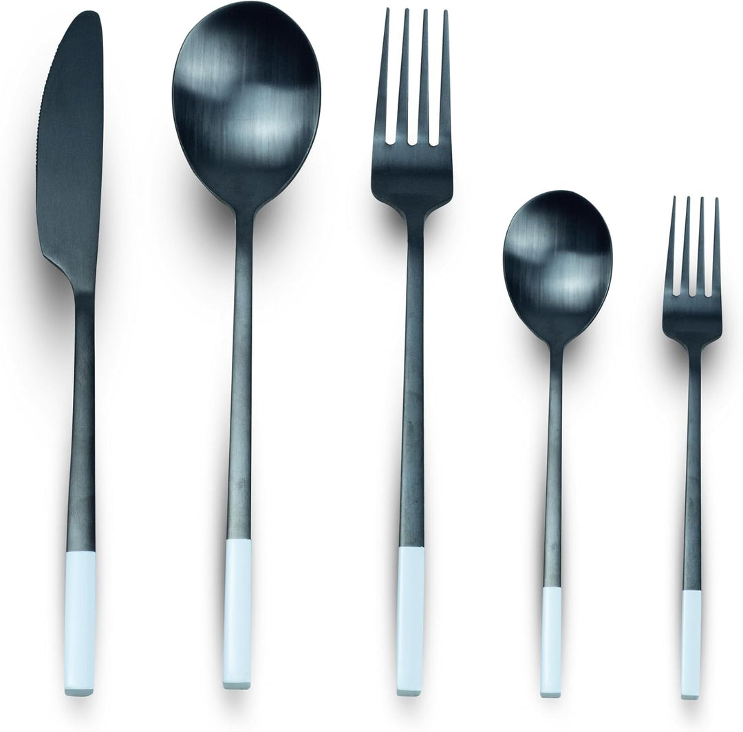 BERAM Symphony Stainless Steel Cutlery Set Harmonious Black and White Designs, Knives, Forks, Spoons, Kitchen Utensils Set, Tableware Set For Home, Restaurants, Hotels, and More