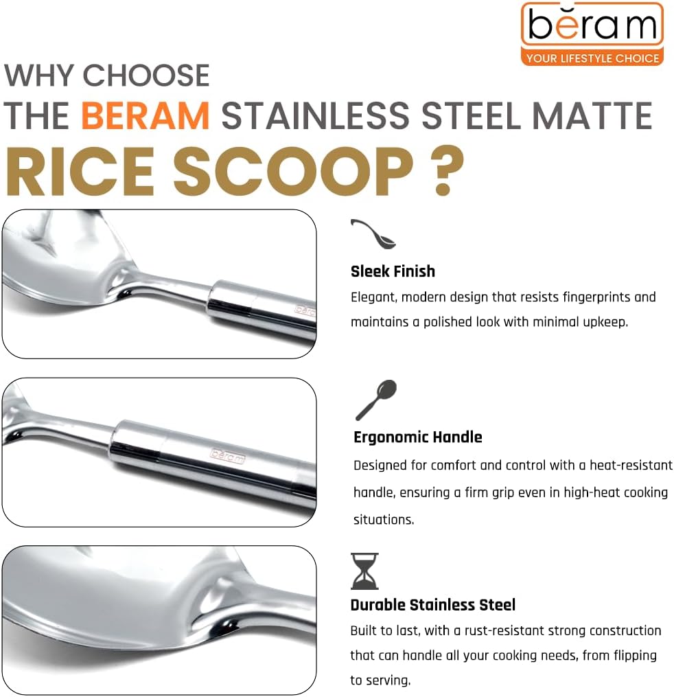 Stainless Steel Matte Rice Scoop