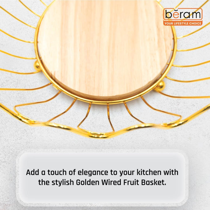 Beram Fruit Basket for Kitchen Counter Metal Wire Fruit Bowl & Vegetable Storage Organizer Rustic Countertop Fruit Holder with Handle for Kitchen, Dining & Pantry
