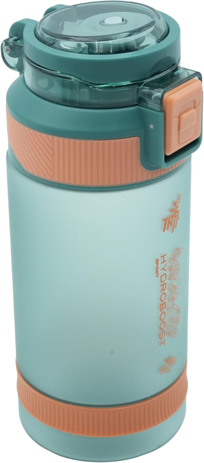 TR6 Sport Frosted Water Bottle BPA Free Leak Proof Flip Lock Lid Temp Resistant 10°C to 80°C Carry Holder Matte Finish Hydration Bottle for Fitness Office Travel School Outdoor  580 ML