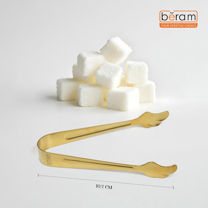 Beram Sugar Tong – Stainless Steel Mini Tongs for Sugar Cubes Ice Snacks & Tea Parties – Durable Rust-Resistant Leaf Design