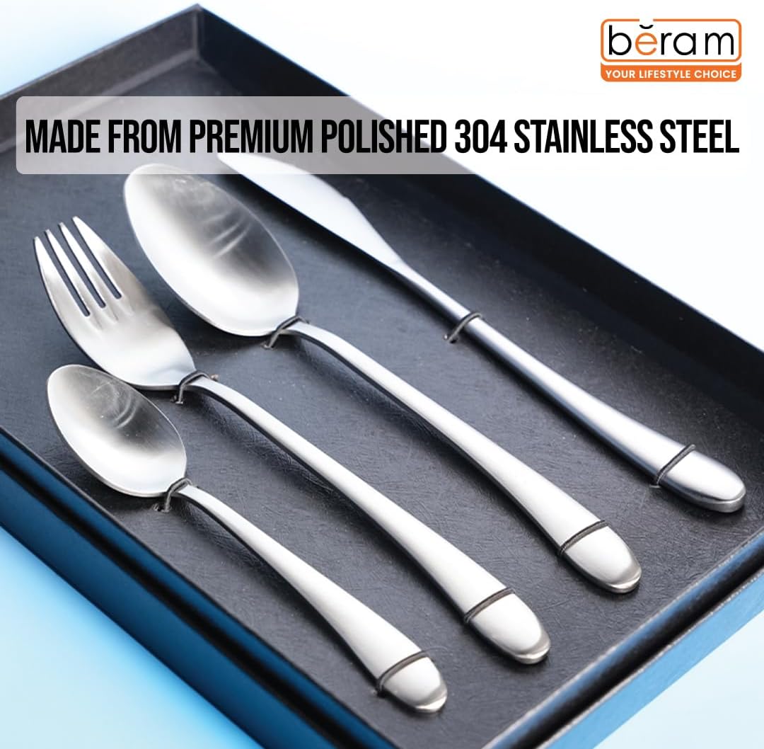 BERAM Elegant Silverware Cutlery Set, Elegant Stainless Steel, 18/10 Grade Kitchen Utensils Set, Tableware Set for Home, Restaurants