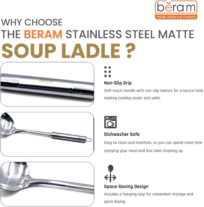 Stainless Steel Matte Soup Ladle